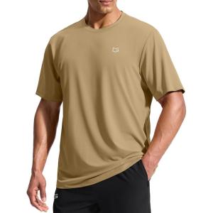 imageG Gradual Mens Sun Protection Swim Shirt UPF 50 Rash Guard Short Sleeve Quick Dry Water Hiking Workout Shirts for MenBrown