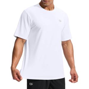 imageG Gradual Mens Sun Protection Swim Shirt UPF 50 Rash Guard Short Sleeve Quick Dry Water Hiking Workout Shirts for MenC White