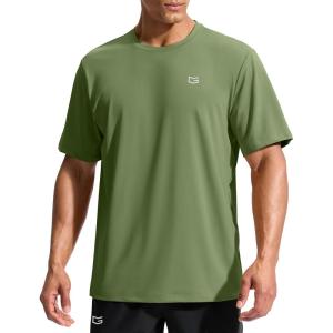 imageG Gradual Mens Sun Protection Swim Shirt UPF 50 Rash Guard Short Sleeve Quick Dry Water Hiking Workout Shirts for MenOlive