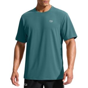 imageG Gradual Mens Sun Protection Swim Shirt UPF 50 Rash Guard Short Sleeve Quick Dry Water Hiking Workout Shirts for MenTeal