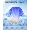 imageMens Athletic Running Shirts Dry Fit Moisture Wicking Workout Gym TShirts Short Sleeve Cooling Tee Tops for MenAblueWhite Gradient