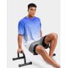 imageMens Athletic Running Shirts Dry Fit Moisture Wicking Workout Gym TShirts Short Sleeve Cooling Tee Tops for MenAblueWhite Gradient