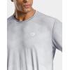 imageMens Athletic Running Shirts Dry Fit Moisture Wicking Workout Gym TShirts Short Sleeve Cooling Tee Tops for MenAgreyWhite Gradient