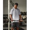 imageMens Athletic Running Shirts Dry Fit Moisture Wicking Workout Gym TShirts Short Sleeve Cooling Tee Tops for MenAgreyWhite Gradient