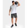 imageMens Athletic Running Shirts Dry Fit Moisture Wicking Workout Gym TShirts Short Sleeve Cooling Tee Tops for MenAgreyWhite Gradient
