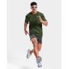 imageMens Athletic Running Shirts Dry Fit Moisture Wicking Workout Gym TShirts Short Sleeve Cooling Tee Tops for MenAolive Linear