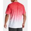 imageMens Athletic Running Shirts Dry Fit Moisture Wicking Workout Gym TShirts Short Sleeve Cooling Tee Tops for MenAredWhite Gradient