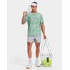 imageMens Athletic Running Shirts Dry Fit Moisture Wicking Workout Gym TShirts Short Sleeve Cooling Tee Tops for MenGreen Graphic