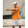 imageMens Athletic Running Shirts Dry Fit Moisture Wicking Workout Gym TShirts Short Sleeve Cooling Tee Tops for MenOrange Linear