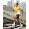 imageMens Athletic Running Shirts Dry Fit Moisture Wicking Workout Gym TShirts Short Sleeve Cooling Tee Tops for MenYellowWhite Gradient