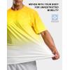 imageMens Athletic Running Shirts Dry Fit Moisture Wicking Workout Gym TShirts Short Sleeve Cooling Tee Tops for MenYellowWhite Gradient