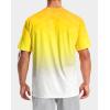 imageMens Athletic Running Shirts Dry Fit Moisture Wicking Workout Gym TShirts Short Sleeve Cooling Tee Tops for MenYellowWhite Gradient