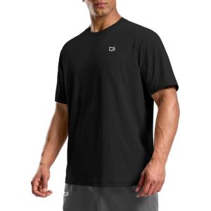 imageMens Athletic Running Shirts Dry Fit Moisture Wicking Workout Gym TShirts Short Sleeve Cooling Tee Tops for MenAblack