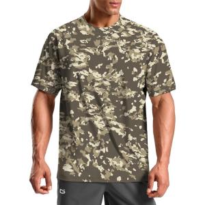 imageMens Athletic Running Shirts Dry Fit Moisture Wicking Workout Gym TShirts Short Sleeve Cooling Tee Tops for MenBrown Camo