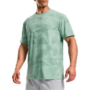 imageMens Athletic Running Shirts Dry Fit Moisture Wicking Workout Gym TShirts Short Sleeve Cooling Tee Tops for MenGreen Graphic