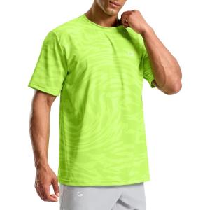 imageMens Athletic Running Shirts Dry Fit Moisture Wicking Workout Gym TShirts Short Sleeve Cooling Tee Tops for MenGreen Neon