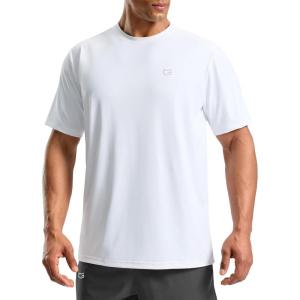 imageMens Athletic Running Shirts Dry Fit Moisture Wicking Workout Gym TShirts Short Sleeve Cooling Tee Tops for MenWhite