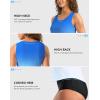 imageG Gradual Tankini Tops for Women High Neck Swimsuits Swim Top Modest Bathing Suit Swimwear Tank Top only No BottomBlueWhite Gradient
