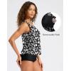 imageG Gradual Tankini Tops for Women High Neck Swimsuits Swim Top Modest Bathing Suit Swimwear Tank Top only No BottomD Black Floral