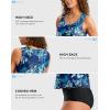 imageG Gradual Tankini Tops for Women High Neck Swimsuits Swim Top Modest Bathing Suit Swimwear Tank Top only No BottomGeometric Leaf