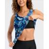 imageG Gradual Tankini Tops for Women High Neck Swimsuits Swim Top Modest Bathing Suit Swimwear Tank Top only No BottomGeometric Leaf