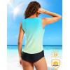 imageG Gradual Tankini Tops for Women High Neck Swimsuits Swim Top Modest Bathing Suit Swimwear Tank Top only No BottomGreenYellow Gradient