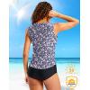 imageG Gradual Tankini Tops for Women High Neck Swimsuits Swim Top Modest Bathing Suit Swimwear Tank Top only No BottomPurple Floral