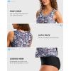 imageG Gradual Tankini Tops for Women High Neck Swimsuits Swim Top Modest Bathing Suit Swimwear Tank Top only No BottomPurple Floral