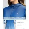 imageWomens UPF 50 Swim Cover Up Sun Protection Hoodie Long Jacket SPF Lightweight Beach Cover Ups for WomenBlueWhite Gradient