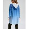 imageWomens UPF 50 Swim Cover Up Sun Protection Hoodie Long Jacket SPF Lightweight Beach Cover Ups for WomenBlueWhite Gradient