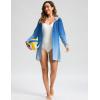 imageWomens UPF 50 Swim Cover Up Sun Protection Hoodie Long Jacket SPF Lightweight Beach Cover Ups for WomenBlueWhite Gradient
