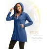 imageWomens UPF 50 Swim Cover Up Sun Protection Hoodie Long Jacket SPF Lightweight Beach Cover Ups for WomenDark Blue