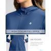imageWomens UPF 50 Swim Cover Up Sun Protection Hoodie Long Jacket SPF Lightweight Beach Cover Ups for WomenDark Blue