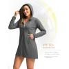 imageWomens UPF 50 Swim Cover Up Sun Protection Hoodie Long Jacket SPF Lightweight Beach Cover Ups for WomenDark Grey