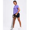 imageWomens Workout Shirts VNeck Short Sleeve UPF 50 Sun Shirt Moisture Wicking Dry Fit Top for Gym Running AthleticHeather Dark Purple