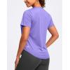imageWomens Workout Shirts VNeck Short Sleeve UPF 50 Sun Shirt Moisture Wicking Dry Fit Top for Gym Running AthleticHeather Dark Purple