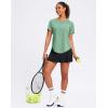 imageWomens Workout Shirts VNeck Short Sleeve UPF 50 Sun Shirt Moisture Wicking Dry Fit Top for Gym Running AthleticSage Green