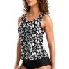 imageG Gradual Tankini Tops for Women High Neck Swimsuits Swim Top Modest Bathing Suit Swimwear Tank Top only No BottomD Black Floral