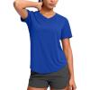 imageWomens Workout Shirts VNeck Short Sleeve UPF 50 Sun Shirt Moisture Wicking Dry Fit Top for Gym Running AthleticBlue