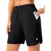imageG Gradual 57 Athletic Running Shorts for Women 2 Zipper Pockets Lightweight Workout Gym Summer Dolphin Shorts with LinerBlack