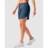 imageG Gradual 57 Athletic Running Shorts for Women 2 Zipper Pockets Lightweight Workout Gym Summer Dolphin Shorts with LinerBlue Grey