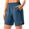 imageG Gradual 57 Athletic Running Shorts for Women 2 Zipper Pockets Lightweight Workout Gym Summer Dolphin Shorts with LinerBlue Grey
