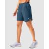 imageG Gradual 57 Athletic Running Shorts for Women 2 Zipper Pockets Lightweight Workout Gym Summer Dolphin Shorts with LinerBlue Grey