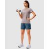 imageG Gradual 57 Athletic Running Shorts for Women 2 Zipper Pockets Lightweight Workout Gym Summer Dolphin Shorts with LinerBlue Grey