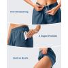 imageG Gradual 57 Athletic Running Shorts for Women 2 Zipper Pockets Lightweight Workout Gym Summer Dolphin Shorts with LinerBlue Grey
