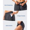 imageG Gradual 57 Athletic Running Shorts for Women 2 Zipper Pockets Lightweight Workout Gym Summer Dolphin Shorts with LinerDark Grey