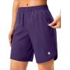imageG Gradual 57 Athletic Running Shorts for Women 2 Zipper Pockets Lightweight Workout Gym Summer Dolphin Shorts with LinerDeep Purple