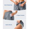 imageG Gradual 57 Athletic Running Shorts for Women 2 Zipper Pockets Lightweight Workout Gym Summer Dolphin Shorts with LinerLight Grey