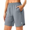 imageG Gradual 57 Athletic Running Shorts for Women 2 Zipper Pockets Lightweight Workout Gym Summer Dolphin Shorts with LinerLight Grey