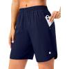 imageG Gradual 57 Athletic Running Shorts for Women 2 Zipper Pockets Lightweight Workout Gym Summer Dolphin Shorts with LinerNavy